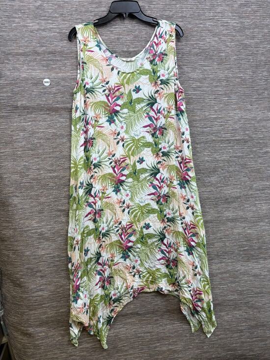 krazy kat Dresses & Skirts - Krazy Kat Floral Sheath Dress Womens Size XL Assymetrical Hem Sleeveless
